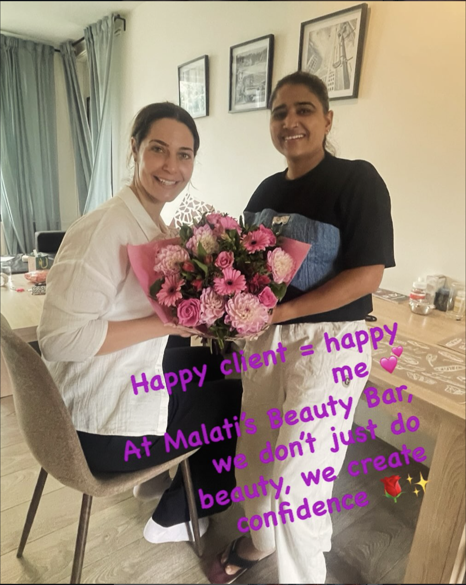 Happy Client at Malati's Beauty Bar